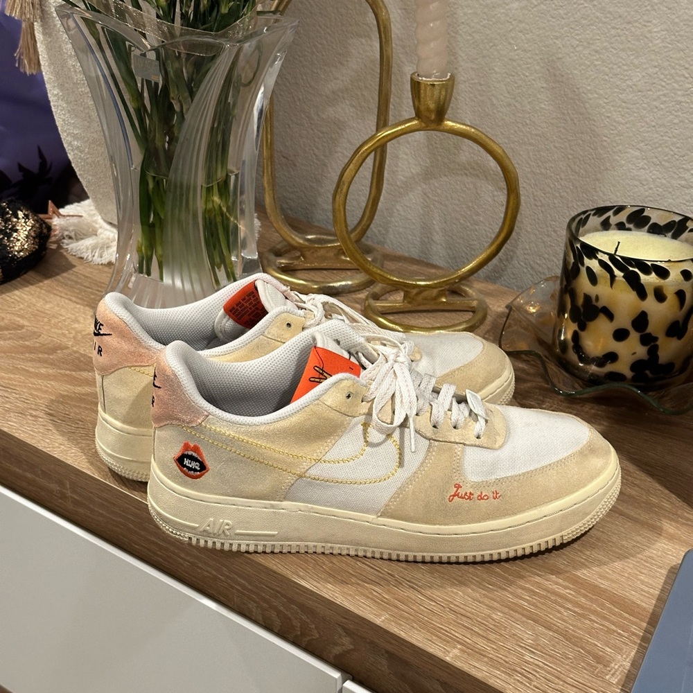 Nike Air Sneakers with Cream and Orange Highlights